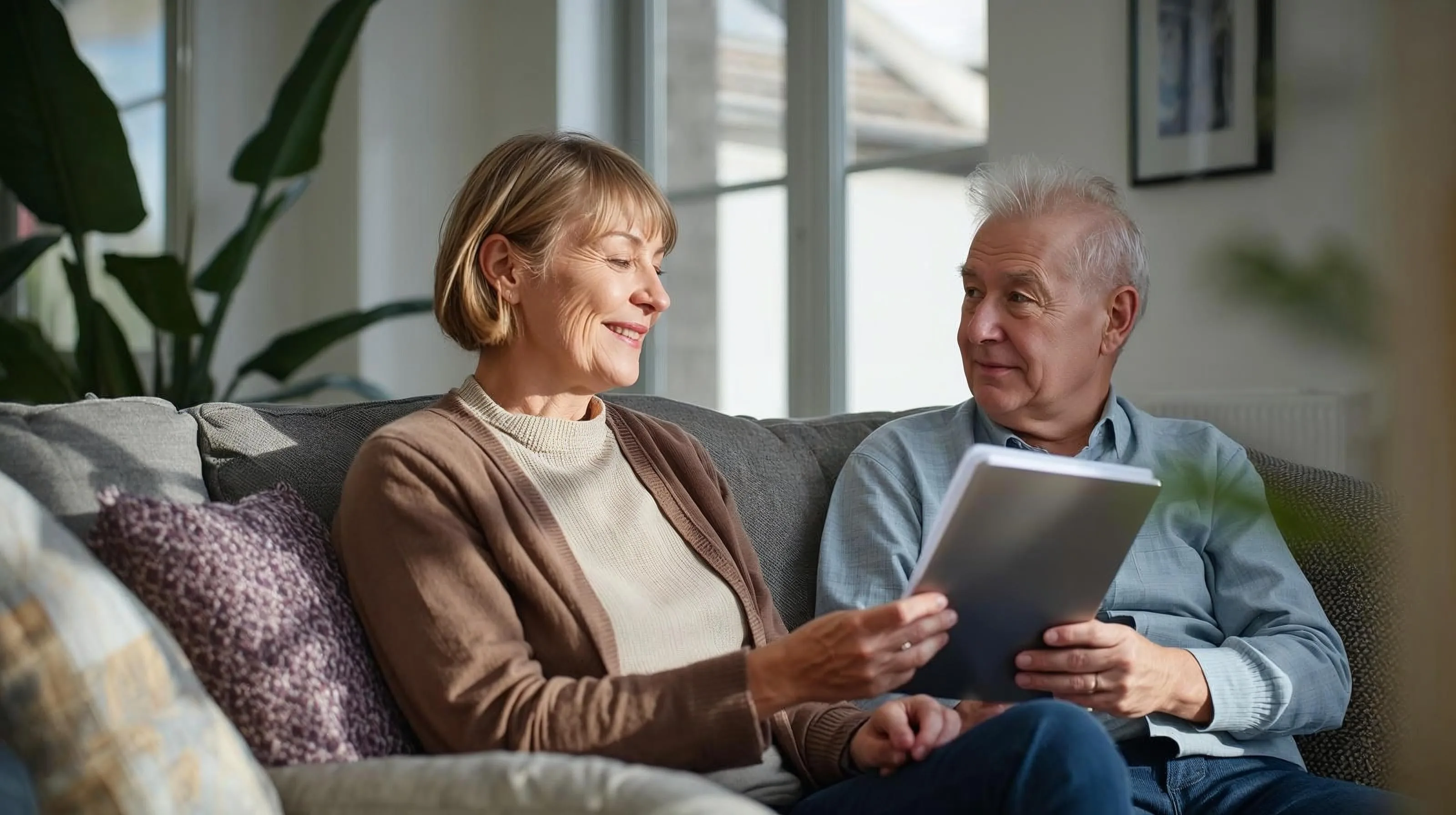 Older couple reviewing their KiwiSavers