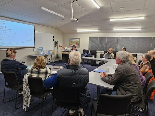Cameron Steele presenting a KiwiSaver workshop